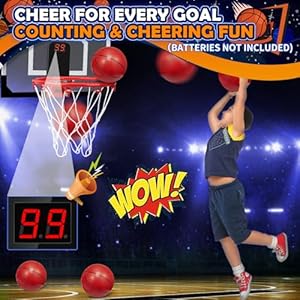   Mini-Basketball-Hoop-Set-for-Kids-Adults-Indoor-Play-Wall-Mount-Basketball-Hoop-for-Door-with-4-Small-Replacement-Toddler-Basketballs-ABS-Backboard-Metal-Rim-Goal-Sport-Gifts-for-Pool-Game-Fun