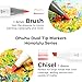 Ohuhu Alcohol Brush Markers 48 Mid-tone Colors - AP Certificated Double Tipped Alcohol Based Art Marker Set for Artist Adults Coloring Illustration - Honolulu Brush & Chisel Dual Tips - Refillable
