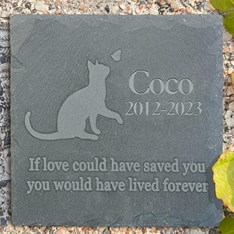 VAPCUFF Pet Memorial Stones, Pet Memorial Gifts for Cat, Pet Garden Stone Grave Marker for Cat, Cat Headstone Sympathy Gifts, Pet Loss Gifts, Cat Remembrance Gifts Cover