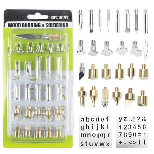 Recopilación de Pirograbado los 10 mejores. 42 HUIOP Consejos para hacer pirograbado,Kit de pirograbado para quemar madera, 26 piezas, puntas de pirograbado, puntas cinceladas para soldar, punta de hierro para tallar cuero...