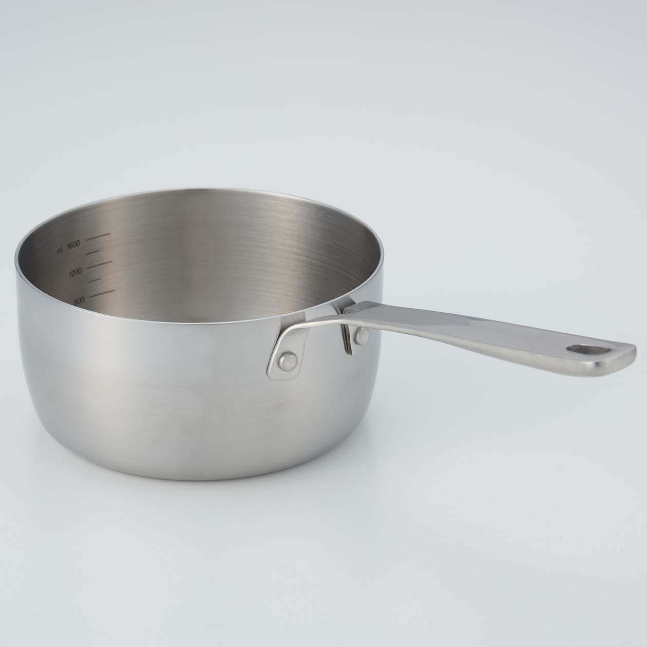 Amazon｜無印良品 ステンレス アルミ全面三層鋼・片手鍋・フタ付・18cm