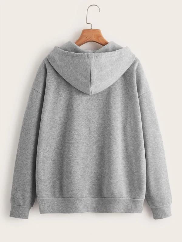 Image of Solid Zipper Hoodie for Womens
