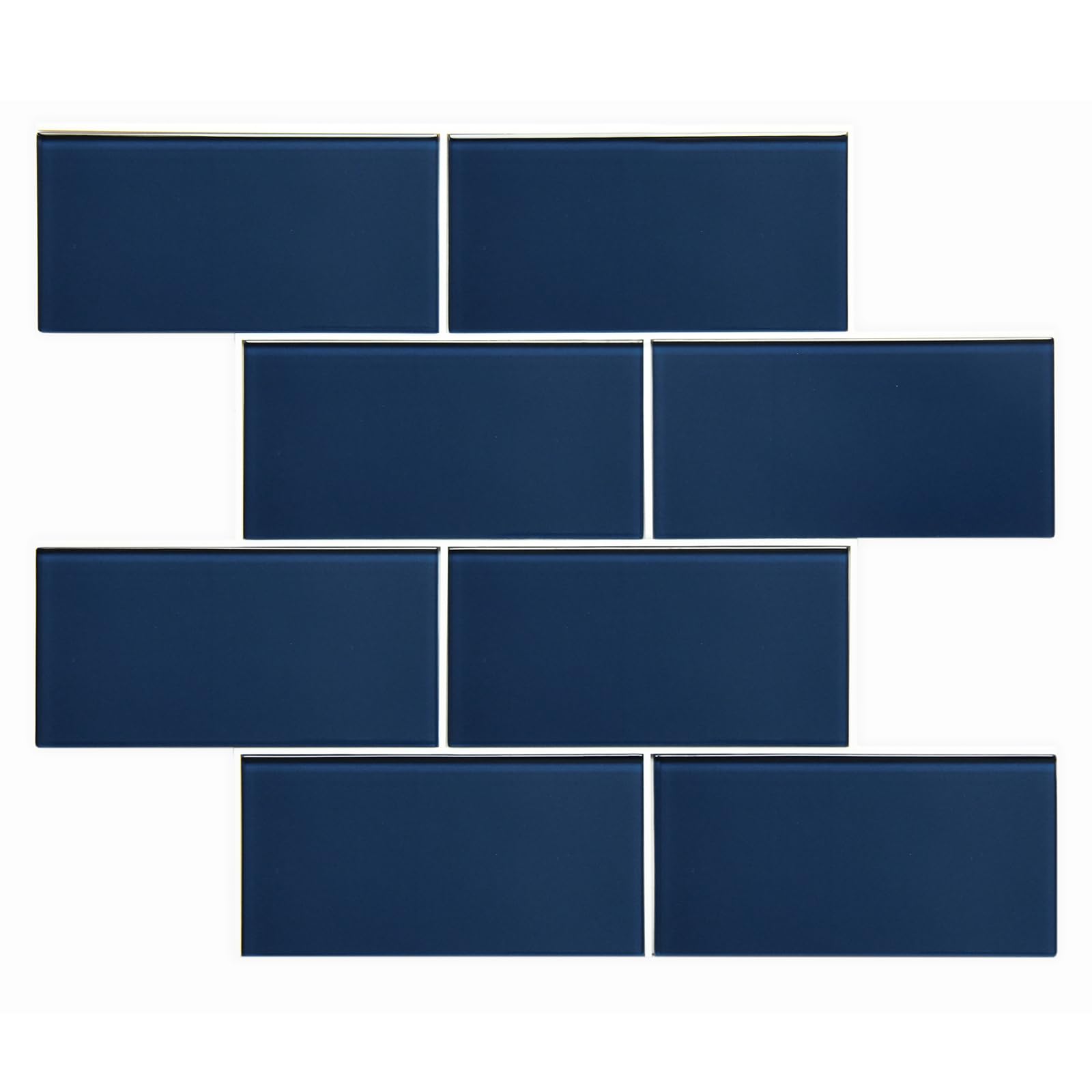 Mosaïque pour mur de cuisine en verre véritable adhésif couleur bleu nuit