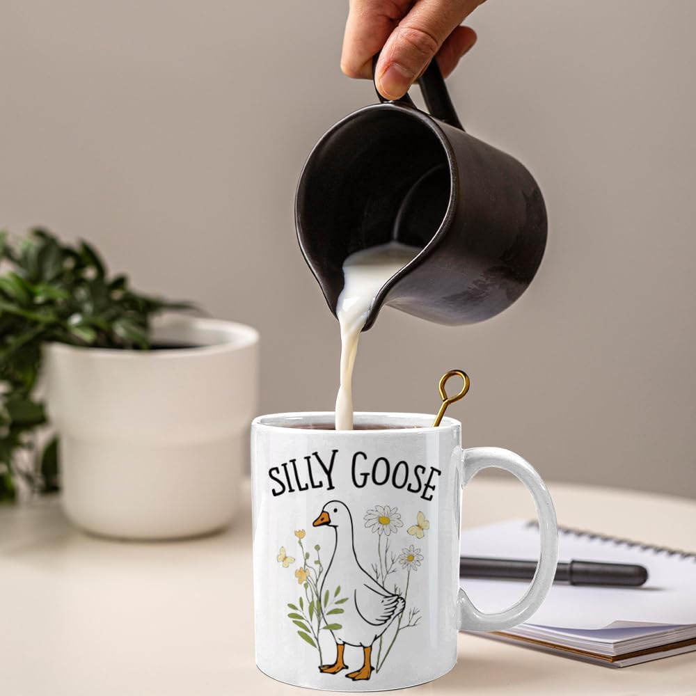 Cute Silly Goose Coffee Mug Gifts for Women - Funny Goose Birthday Gifts for Best Friend Bestie, Funny Mug Gift for Goose Lover, Gooses Gift for Christmas 11 Ounce - Image 5