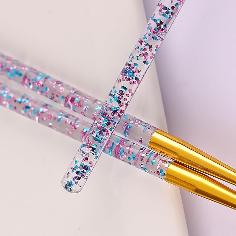 3pcs Nail Art Acrylic French Painting Brush Flower Design Stripes Lines Liner DIY Drawing Pen Manicure Tool Gold — view 3