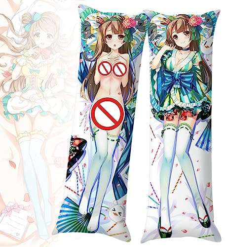 Japanese Anime Girl Minami Kotori Body Pillowcase Anime Dakimakura Body Pillow Cover Peach Skin 50x150cm (Uncensored)