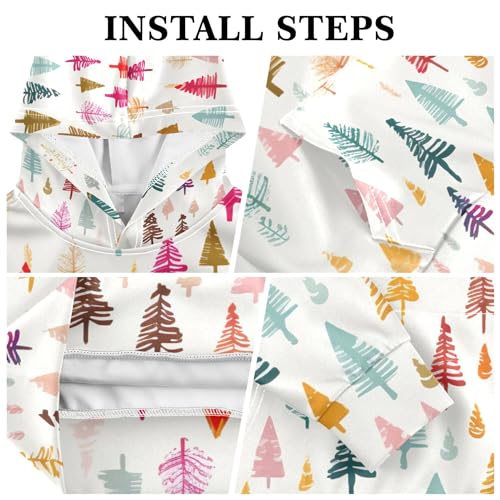 Kids Hoodies Sweaters Christmas Xmas Trees Hooded Sweatshirts with Big Pockets for Boys Girls B04002913