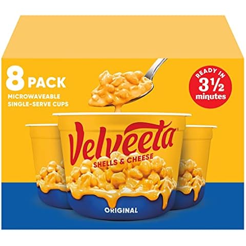 Velveeta Shells & Cheese Original Microwaveable Shell Pasta & Cheese Sauce, 8 ct Box, 2.39 oz Cups Cover