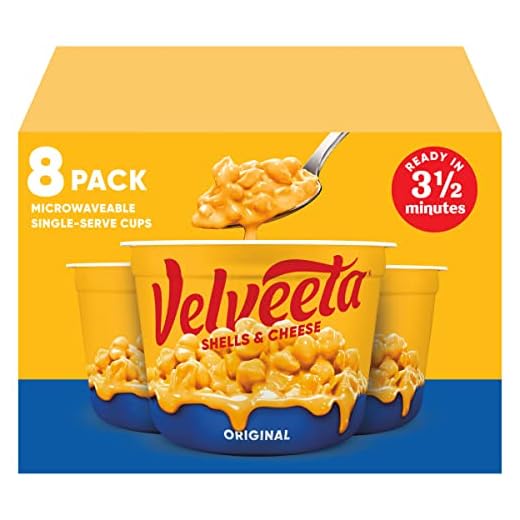 Velveeta Shells & Cheese Original Microwaveable Shell Pasta & Cheese Sauce, 8 ct Box, 2.39 oz Cups