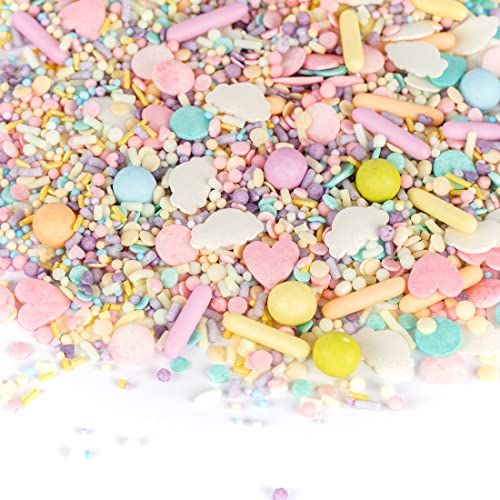 Super Streusel PastellKarussell - Pastellfarben Rosa Zuckerstreusel für Kuchendeko Tortendeko Cupcakes Muffins und Kekse (90g)