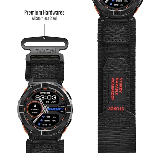 Lamshaw Compatible With Eigiis Ke3 Smartwatch Bands, 22Mm Rugged Nylon Sports Strap With Woven Loop Design For Ke2, Ke3, Ke5, Ke6, K22, K27, K52, K55, K56, K57, Dm50, Hm09, I32, S35, S66 Military Smart Watch thumb #2