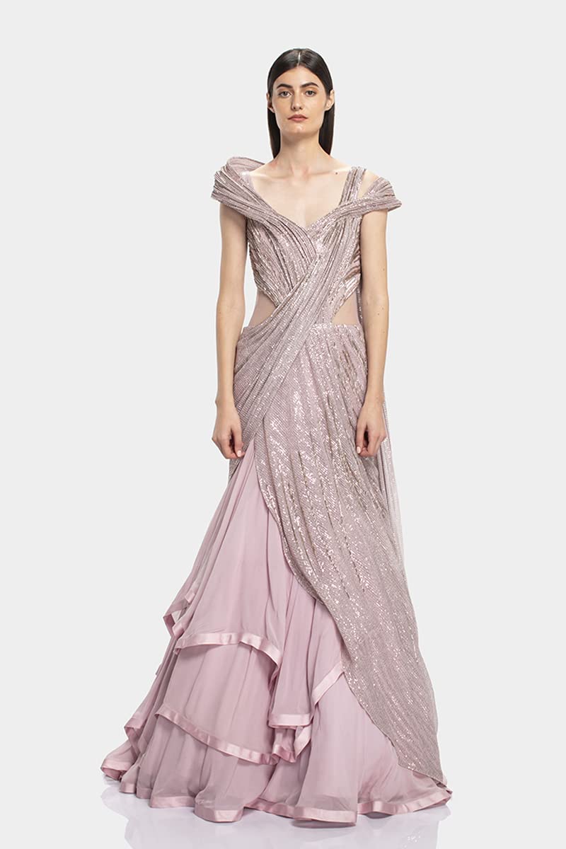 Lycra Net Fabric with Sequence Onion Pink Color 58'' Wide FF20[1] by The yad