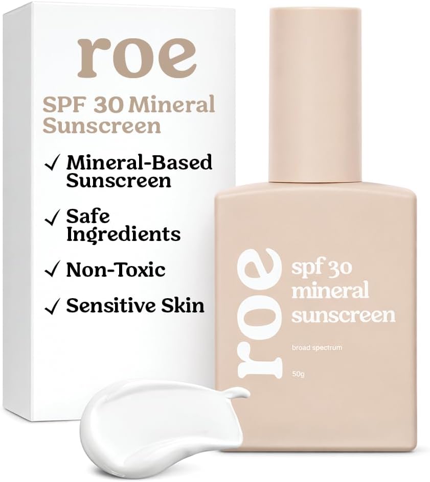 Roe Wellness- Baby Sunscreen Mineral & Reef Safe, Zinc Oxide, Non-Toxic Ingredients SPF 30 | Great For Toddlers, Kids, Newborns & Babies | Non-Greasy, Paraben-Free