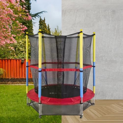 Cama Elástica Pula Pula Trampolim Infantil Colorida Criança Playground Rede com Zíper 1,6 Metros