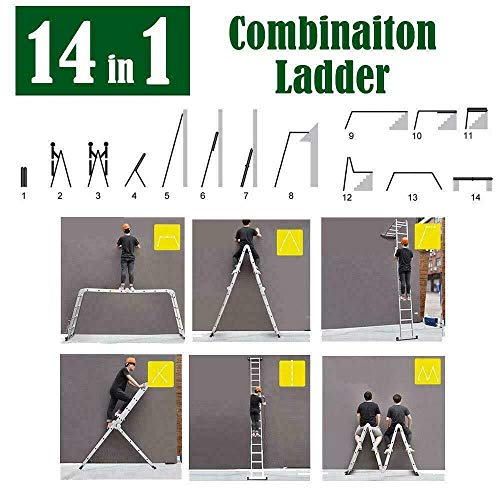 4.7M Retractable Folding Aluminum Telescopic Herringbone Multi-Purpose Home/Library/Engineering Ladder with One Tool Tray 2 4.7M Retractable Folding Aluminum Telescopic Herringbone Multi-Purpose Home/Library/Engineering Ladder with One Tool Tray - Image 2