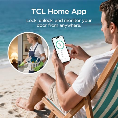 TCL Smart Lock with Handle, Fingerprint Deadbolt Keyless Entry Door Lock - image 6