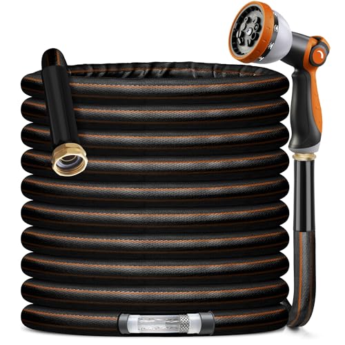 VERDOW 100-Foot Garden Hose with 10-Function Nozzle for Flexible Outdoor Watering