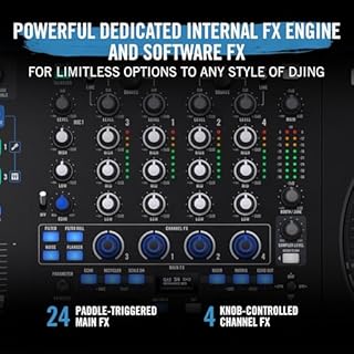 RANE FOUR Stems DJ Controller with 4 Decks, 8.5" Jog Wheels with Displays, Mixer with Internal FX, Serato DJ Pro and Pitch ‘n Time Included