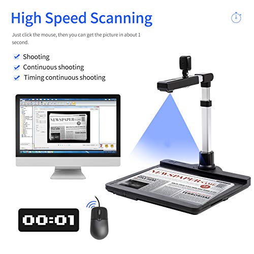 Image of X1000 Document Camera Scanner A3 Capture Size Dual Camera USB2.0 High S ed Scanner with LED Light OCR Function Video Re ding Convert to PDF Format for Office Classroom Online Teaching Distance'