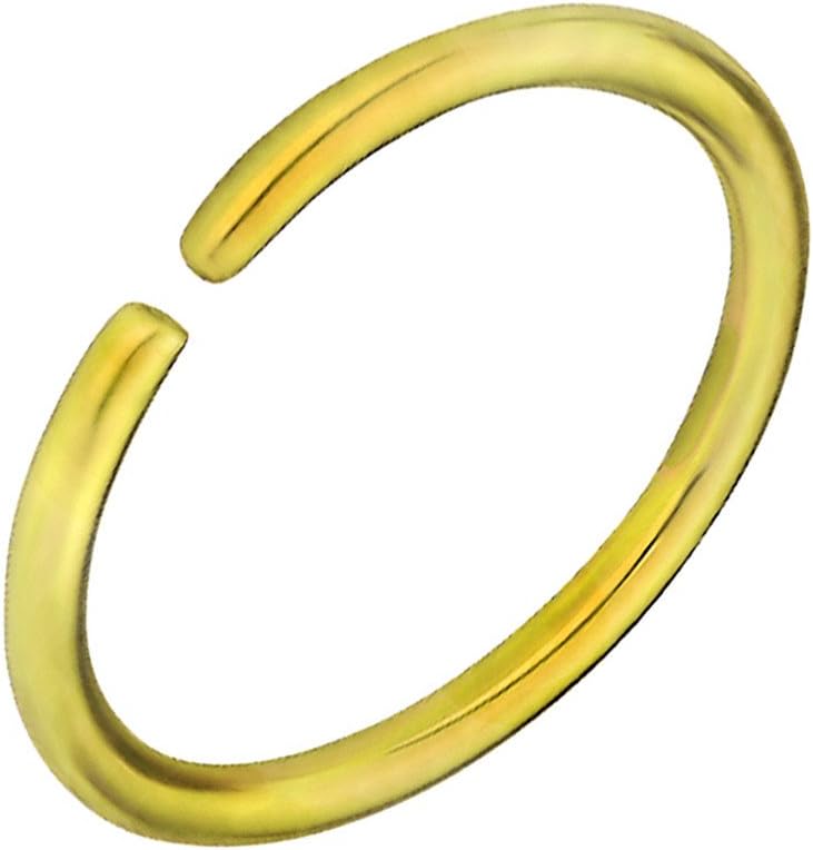 Forbidden Body Jewelry 18G Surgical Steel IP Plated Seamless Nose Ring & Cartilage Hoop with Comfort Round Ends (Sold Individually)