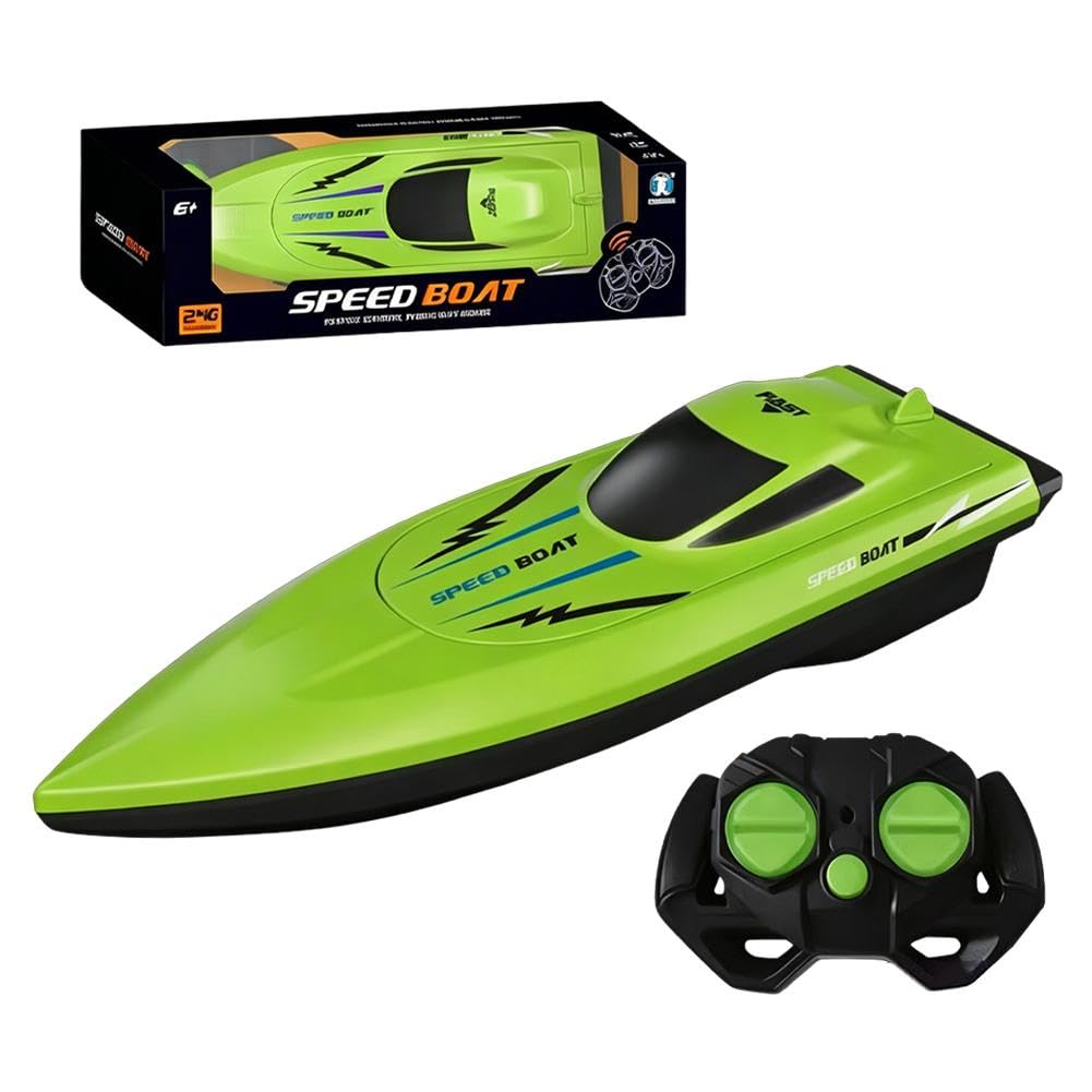2.4G High-Speed RC Boat with Dual Motors, High-Speed Waterproof Fast Remote Boats and Waterproof El Lakes, Control For Pools