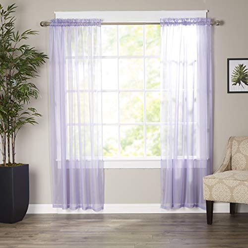 Elegant Comfort Luxury Sheer Curtains, Window Treatment Curtain Panels with Rod Pocket