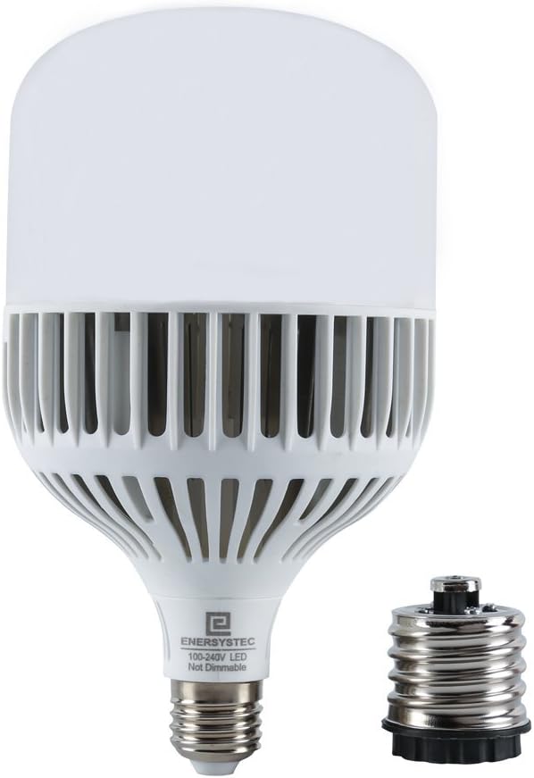 LED Light Bulb 400W Equivalent Incandescent E26 Regular Base 42W Energy Efficient Commercial Light,with E39 Mogul Base Adapter, 5700K White Light,Porch Garage Basement Warehouse Church Barn Lights