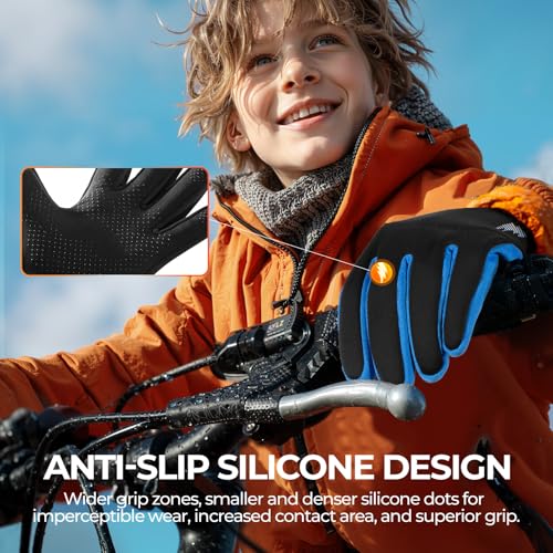 Image of rivmount Kids Warm Winter Gloves Touchscreen Water-Resistant Cycling Running Skiing in Outdoor Cold Weather for Boy Girl