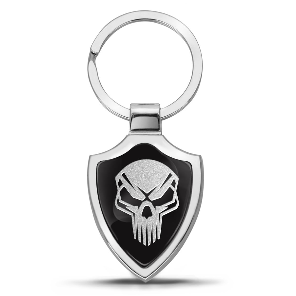 Biomar Labs Unisex Multicolour 3D Metal Keyring Key Ring Accessories Men Women Keychain Gift Skull, Black, Silver Kk 111