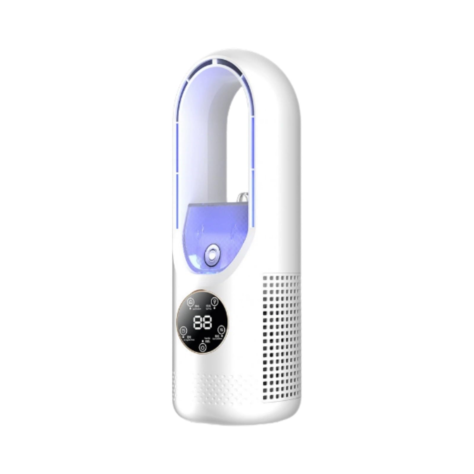 Portable Air Conditioner, USB Powered Cooling Fan, Cool Air Conditioner - 6 humidity levels and speeds for home/bedroom/office,White And Blue
