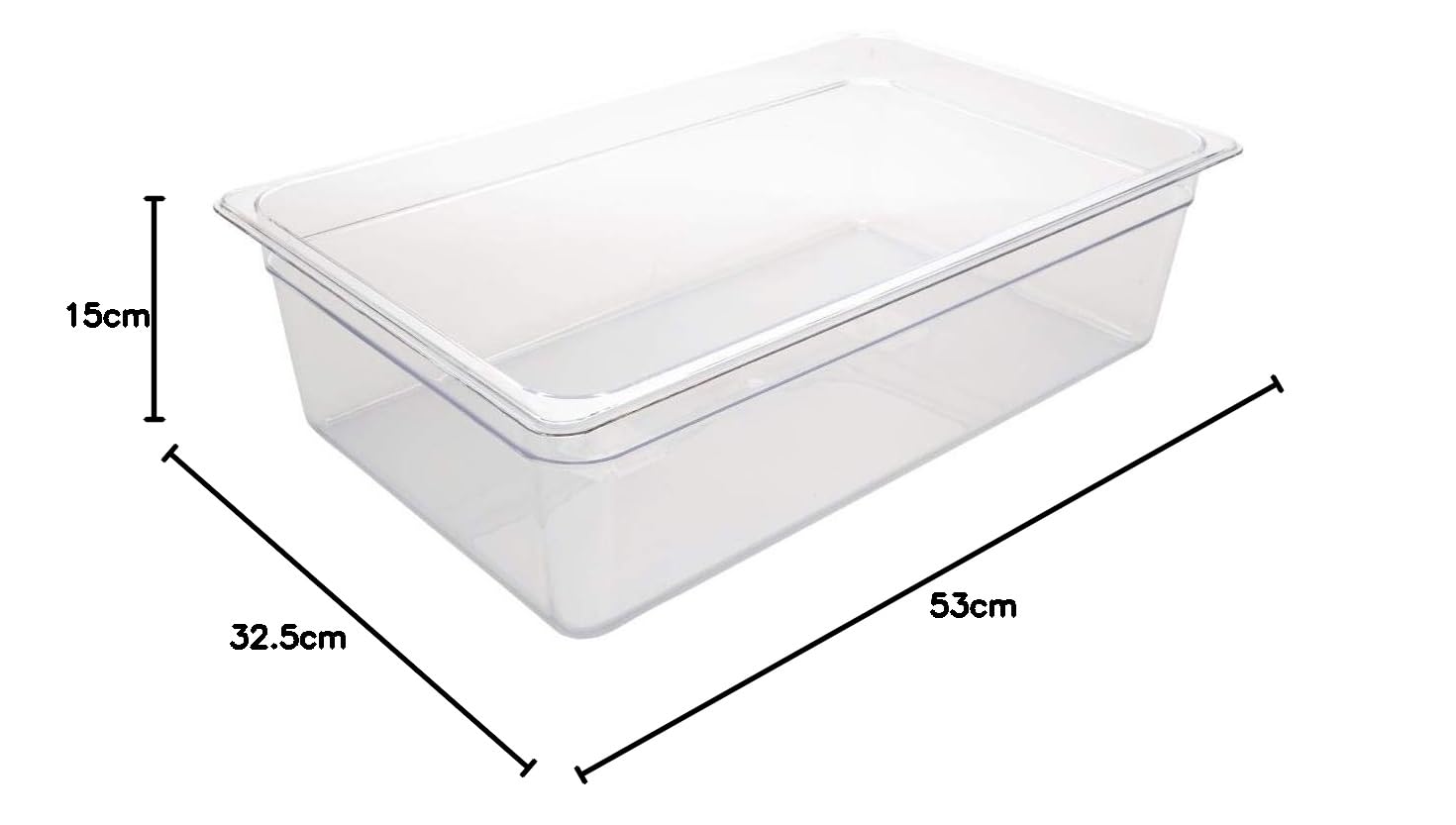VOGUE Gastronorm 1/1 150 mm 19.50 litri trasparente ristorazione alimenti in padella