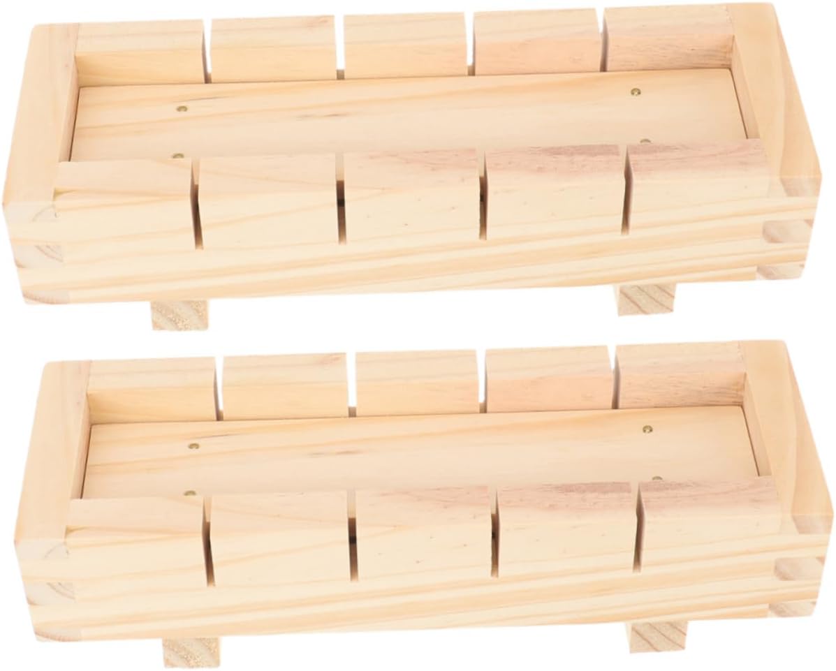 2pcs Wooden Sushi Mold Sushi Press Molds for Easy Homemade Rice Roll Making Tool for Beginners Accessory for Japanese Cuisine