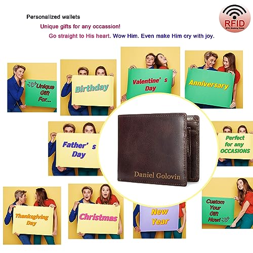 Custom Engraved Wallet for Men Personalized Leather Wallet Personalized Birthday Christmas Father's Day Gifts for Men Husband Boyfriends4