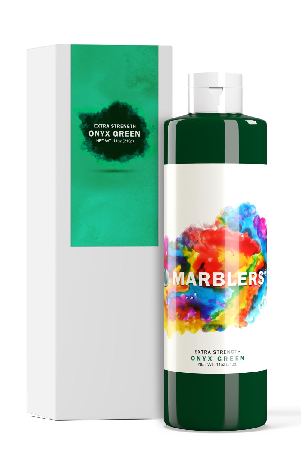 MARBLERS Liquid Colourant 11oz (310g) [Onyx Green] | Water-Based | Dye, Tint, Pigment | Odourless | Non-Toxic | for Concrete, Cement, Mortar, Grout, Gypsum, Water-Based Paint, Jesmonite, Plaster