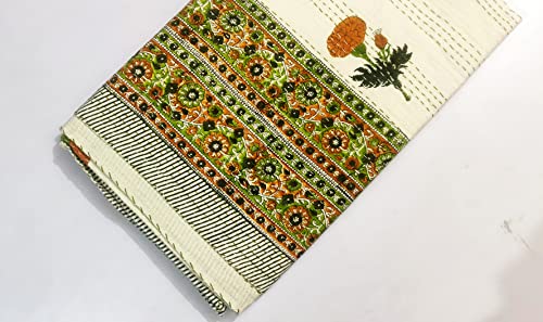 Couette Kantha couverture légère coton pour grand lit