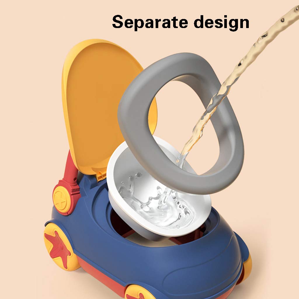 WC per Auto per Bambini, vasino Fisso con Piedini Antiscivolo, Cuscino paraspruzzi Schienale Alto, con vasino Interno Rimovibile con Coperchio