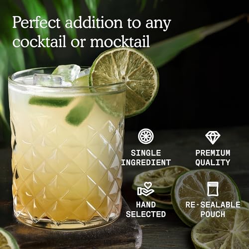 Image of SAYSO Dehydrated Limes | Dried Fruit Slices for Cocktail or Mocktail Garnish for Drinks | Premium Quality Citrus | Single Ingredient, Hand Selected, 12 Slices