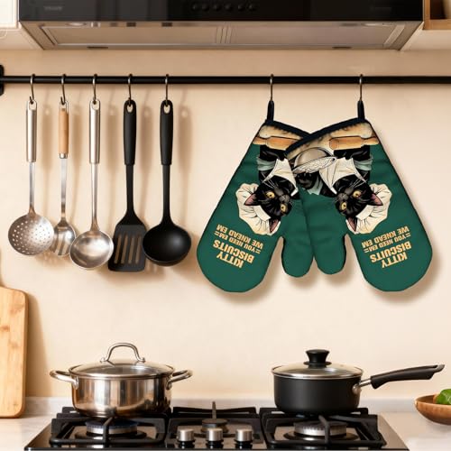 Gants de cuisine pour chat antidérapants contre les brûlures