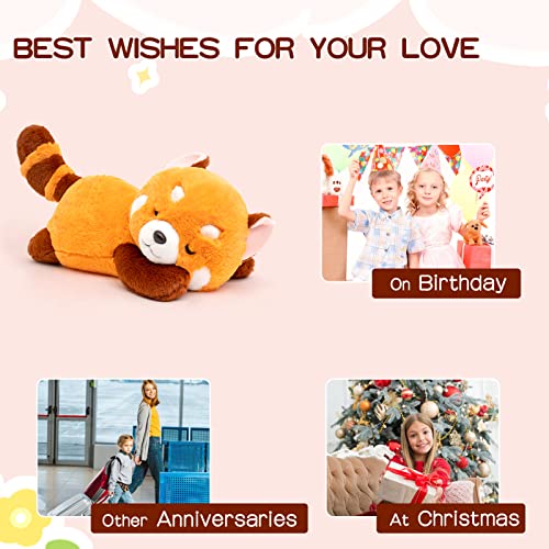 Adorlynetty Red Panda Stuffed Animal Pillow Panda Plushie Red Panda Plush Toy Gift For Kids Girlfriend Birthday 13.7" Panda Plush #TOP3