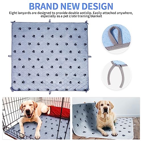 Non-Slip Washable Pee Pads For Dogs, 2 Pack Large 36"X41" Ultra-Absorbent And Leak-Proof Reusable Potty Training Pads For Dogs And Cats Puppy Pads Of Add 8 Lanyards #TOP3
