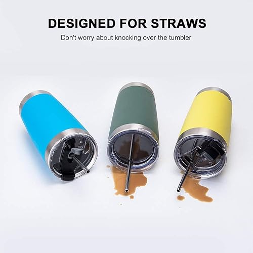 Miniatura 2 de koodee Tapas de vaso de 20 onzas, se adaptan a YETI Rambler de 20 onzas, Old Style Rtic y más, paquete de 2 tapas a prueba de derrames, cubiertas