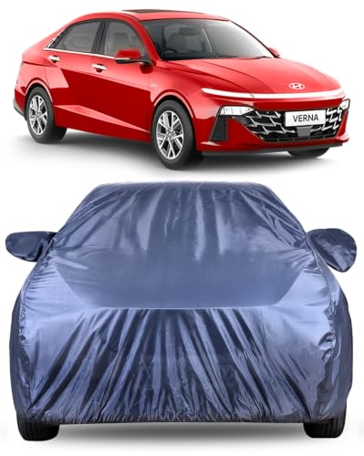 Image of Autofact Premium Car Cover for Verna 2023-2026 | All Weather Water-Resistant Full Body Car Cover | Light-Weight Triple-Stitched Outdoor Shield with UV Protection, Dustproof & Heat-Resistant