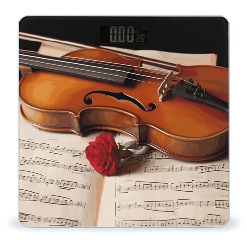 Báscula digital de baño con pantalla LED clara y vidrio templado miniatura 1