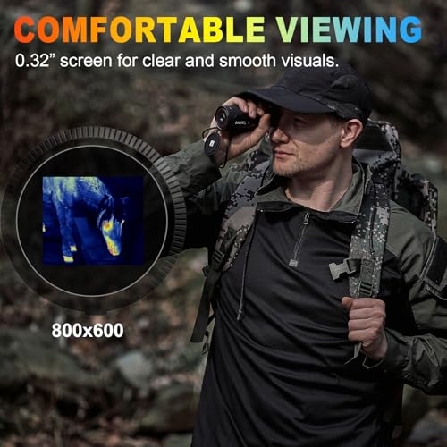 i4SEE E10-256 Thermal Monocular, 10mm Focal Lens, 256×192(50Hz) 12μm Handheld Night Vision Infrared Scope with 6-Hour Battery Life, 20W Quick Charging, Thermal Imaging Monocular for Hunting, Outdoor