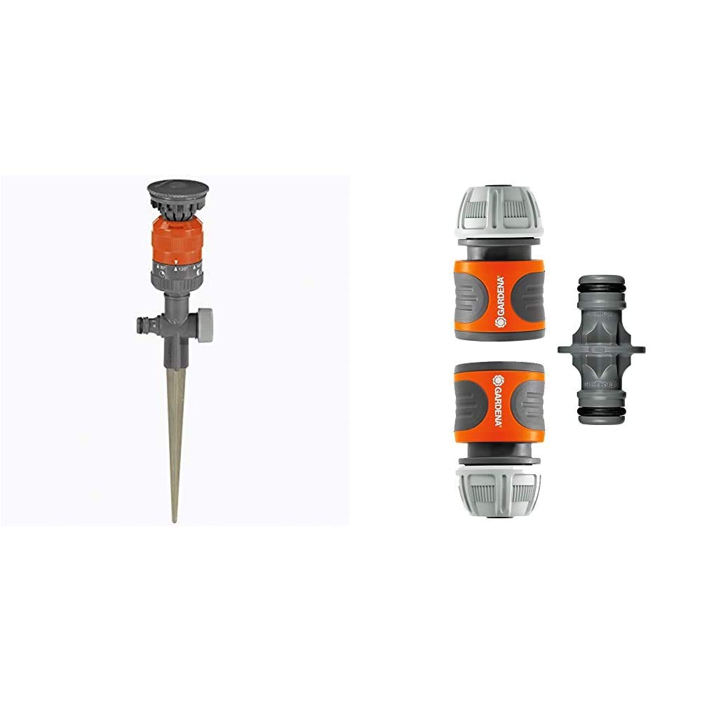 Raccords de tuyau 13 mm et Arroseur Circulaire Gardena Vario Comfort pour haute pression d'eau