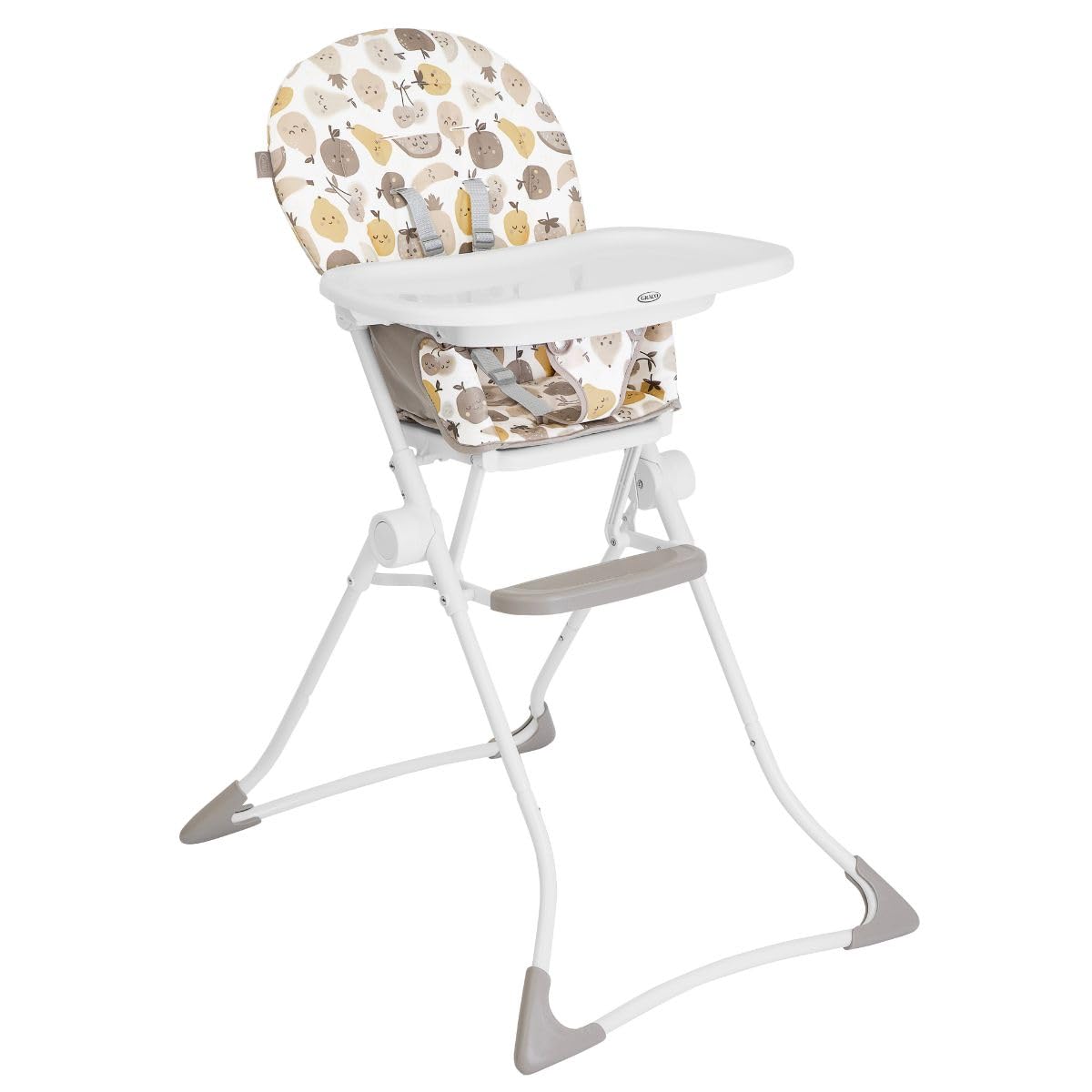 Graco Chaise haute MiniLite avec pliage ultra compact, légère à seulement 4,7 kg et pliage autonome, Fruitella Fashion