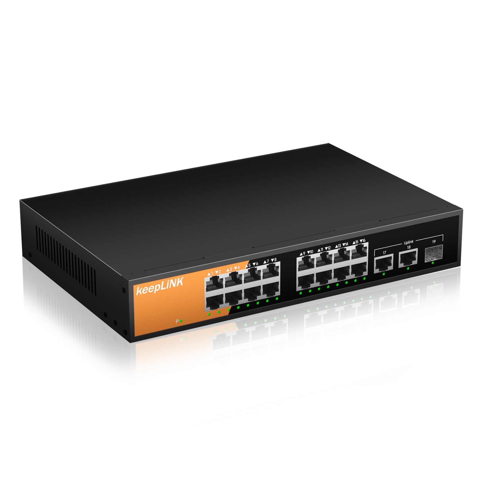 Amazon.co.jp: keepLiNK スイッチングハブ 16ポートGiga PoE (240W