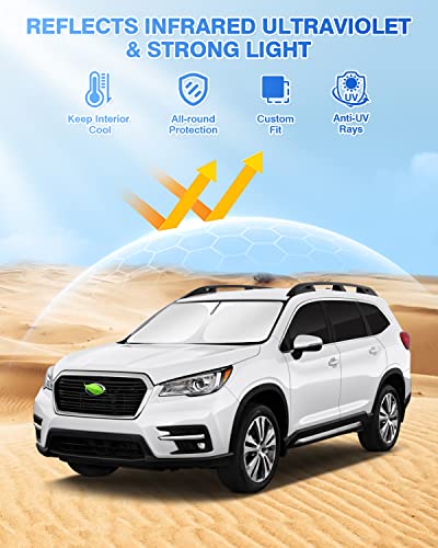Image of Canvcle Sunshades for 2019-2025 2026 Subaru Ascent Touring Accessories Windshield Sun Shade Side Rear Window Shade Cover Sun Visor Privacy Protection Keep Vehicle Cool Black 8PCS