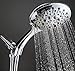 Aquarius Handheld Chrome Shower Head With Hose (Extra Long) Luxury Spa Grade High Pressure Hand Held Shower Wand With 6 Spray Settings - Adjustable Brass Ball Holder & Teflon Tape