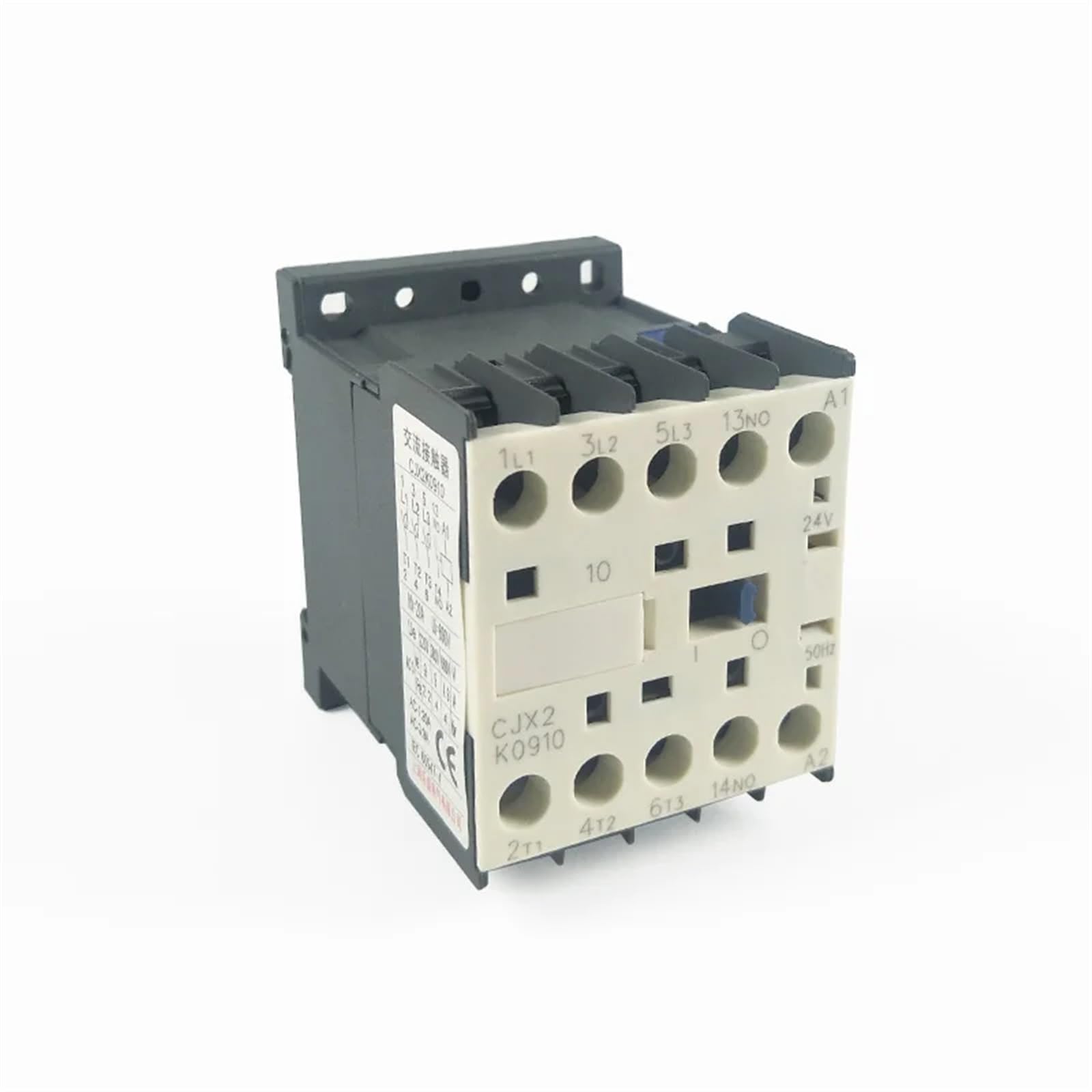 Contactor de CA tripolar 3P 1NA de 9 A y riel DIN de 35 mm